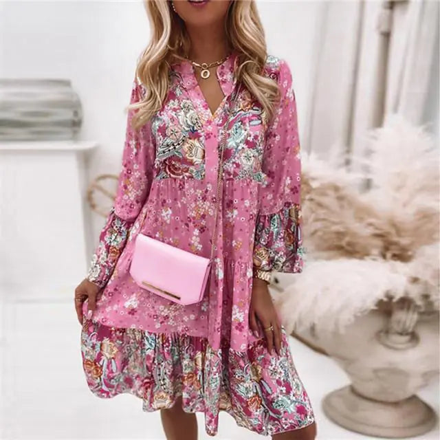 Pleated Long Sleeve Casual Dress Saaymarket Pleated Long Sleeve Casual Dress Saaymarket