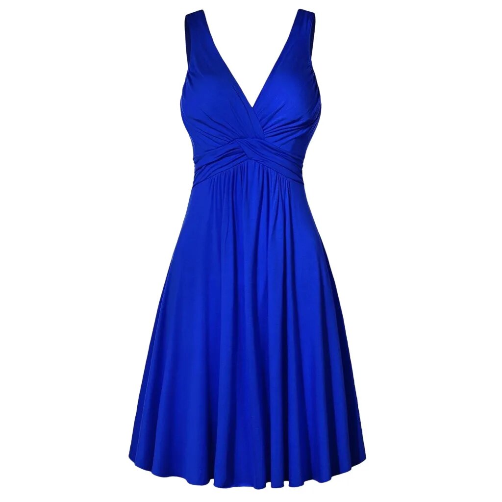 Sling Pleated Slim Flare Womens Dress