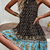 Sexy Back Lace-up Hollow Pleated A-line Dress Mujer Women Summer Party