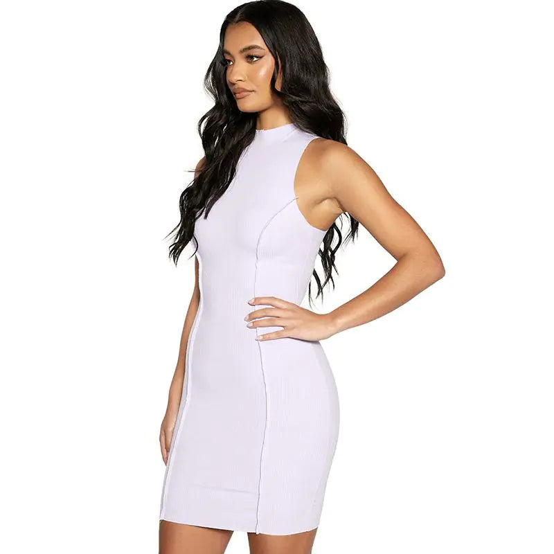 Summer Ribbed Sleeveless Bodycon Summer Dress