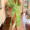 Vintage Pattern Print Women Shirt Dress