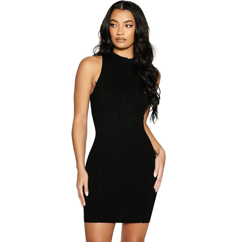 Summer Ribbed Sleeveless Bodycon Summer Dress