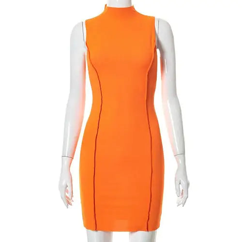 Summer Ribbed Sleeveless Bodycon Summer Dress